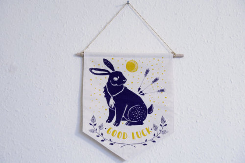 littlealienproducts:Good Luck Rabbit Banner byMoonAndBearShop