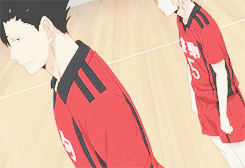 kkises:   hq!! gif request // kuroo tetsurou as requested by hinagi-ken &amp; ryoutaah ♥ ↳ red jersey &amp; black uniform (1/2)  