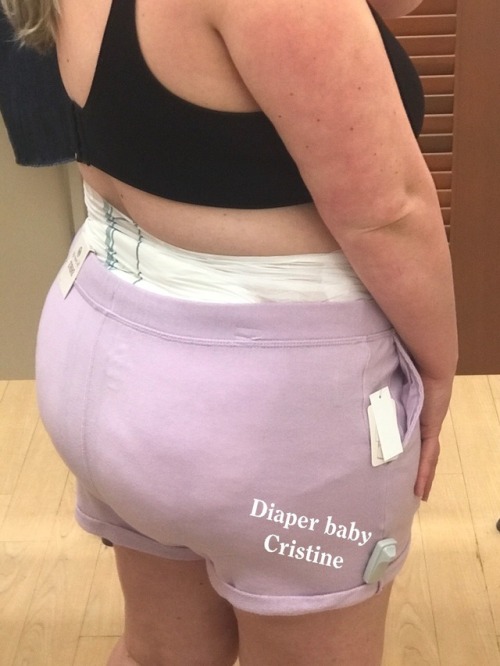diaperbabycristine: I love these cute purple shorts I tried on. They are so cute and really show off
