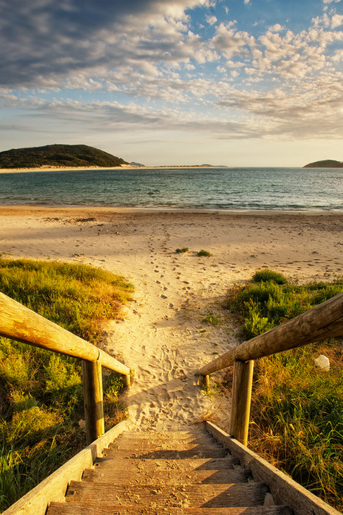 wonderous-world:  Staircase into Fingal Bay by Flux Photography