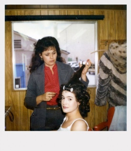 Getting ready - Sean Young on the set of Blade Runner, 1981