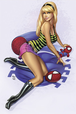 superheropinups:  Gwen Stacy - Mike Debalfo