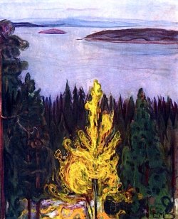 colourthysoul:  Edvard Munch - View from Nordstrand (1900) 
