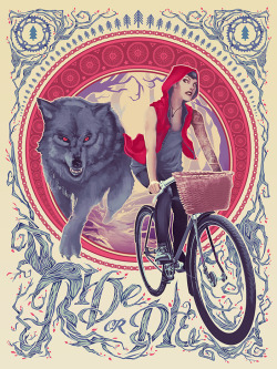 Jefflangevin:  Ride Or Die  For The Inkyspokes Traveling Bicycle Art Show Https://Www.etsy.com/Listing/185786104/Ride-Or-Die-Bicycle-Cycling-Red-Riding