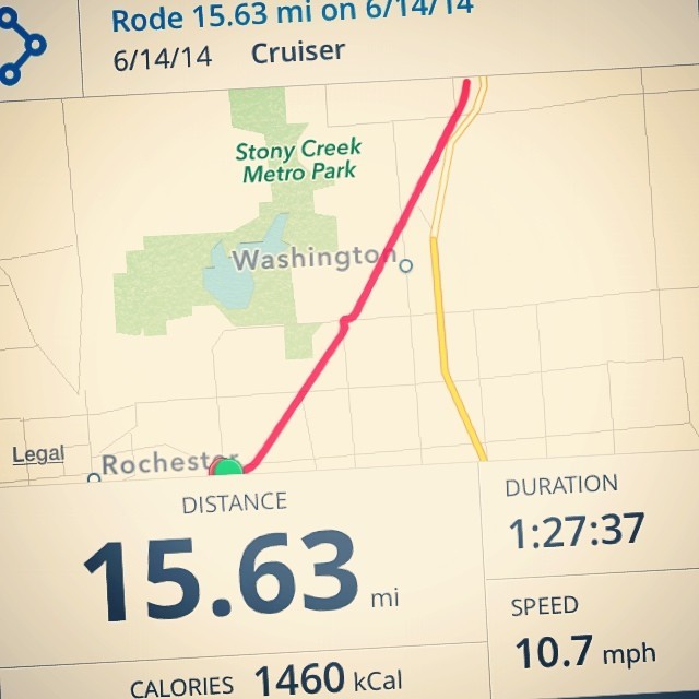 Biked over 15 miles today on the @macomborchardtrail. Yay. #beachcruiser #cruiser #fixie #cycling #biking #bikertrail #macomborchardtrail #weightloss #fitness #saturdaybikeride #panamajack (at Macomb Orchard Trail)