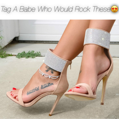 myshoebazar: Rhinestone Ankle Strap Single Sole Heels www.myshoebazar.com/shoes/metallic-ank