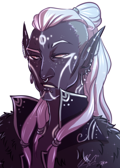 catbatart:And another DnD portrait commission for @fredrickdavis of @tales-of-nexus‘s drow character