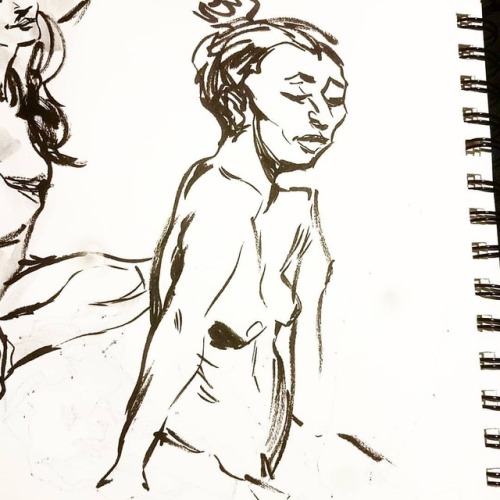 back in the habit #lifedrawing #modeldrawingcollective #art #artistsoninstagram #ink #brush #drawing