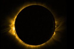 theverge:  The European Space Agency (ESA) tweeted this magnificent picture of this morning’s solar eclipse, as seen by the Proba-2 mini-satellite. The craft’s SWAP imager captured the image with ultraviolet light to reveal the Sun’s corona —