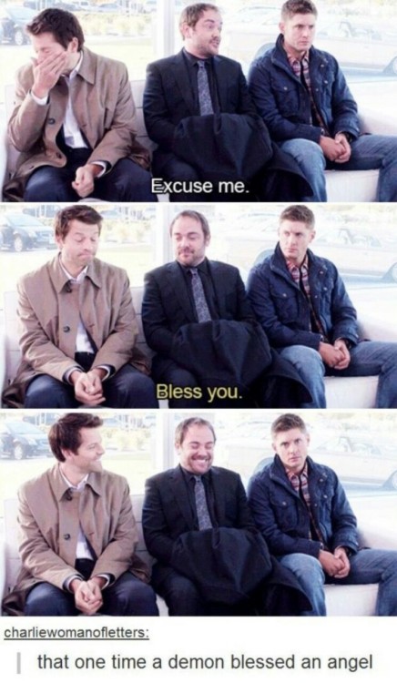 winchesterslight: I love to watch the gag reels of spn and I would see them a thousand times, I thin