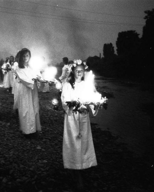 polish-vintage:celebrations of the Noc Kupały (Kupala Night) in Skoczów (Poland), 70s(source)