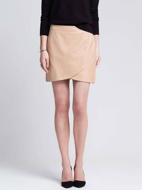 hipster-miniskirts: Leather Cross-Front Mini