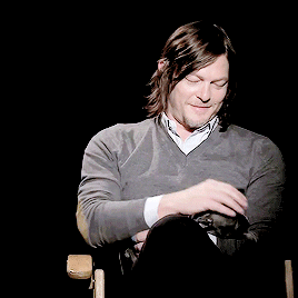 reedus-place:  reedusgif:  Norman Reedus with Puppy interview  I want to be that
