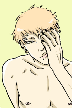 holla-charmedboy:  So trying out a way to draw with thicker brushes and nicer/new style and I always tend to draw either Sei or Noiz when trying new things./Click for full image/