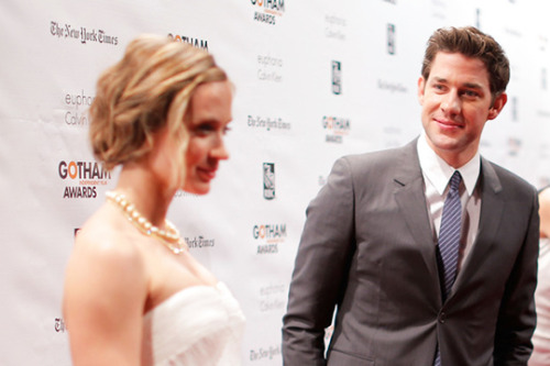 sorry-no-more-no-less:  The way Emily Blunt and John Krasinski gaze adoringly at each other needs to never end.  