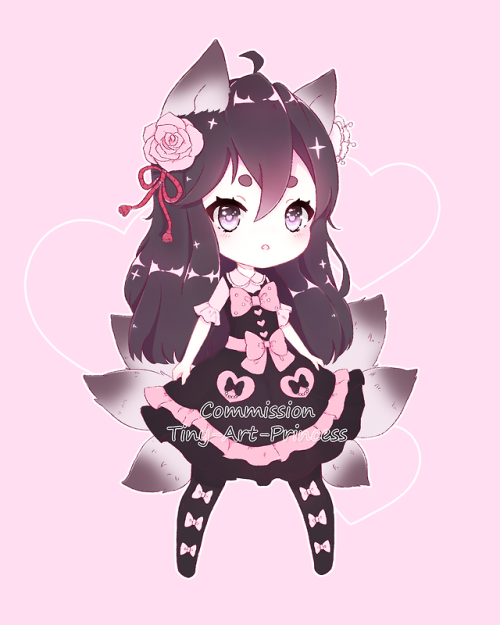 tiny-art-princess:  Cute commissions I made for kitsu_suraku @ furaffinity.net of their adorable OC! I will post a lot more original art as soon as all my commissions are finished ^~^