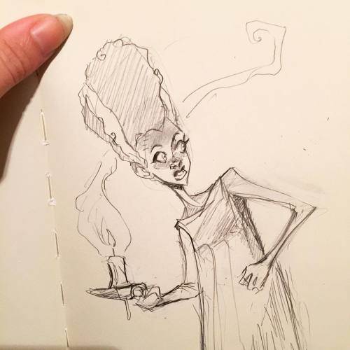 Sketchy Bride of Frankenstein&rsquo;s Monster #halloween #sketch #drawing #monster #universalmon