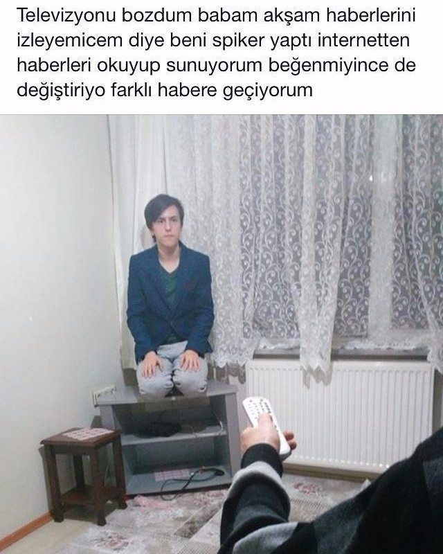 Televizyonu bozdum babam...