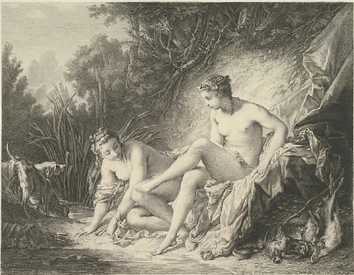 the-evil-clergyman: Diana Leaving the Bath by Edmond Hédouin (1864)