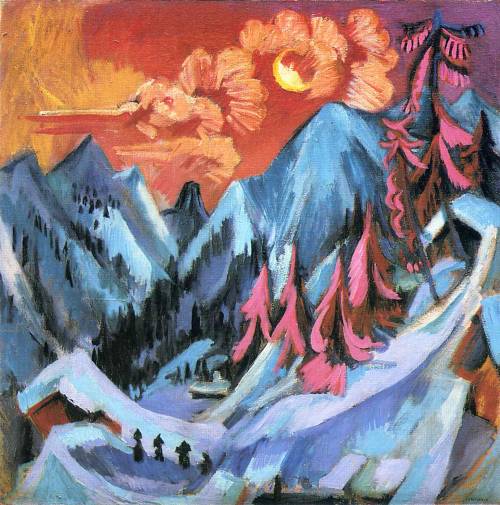 Winter Landscape in Moonlight, Ernst Ludwig Kirchner, 1919