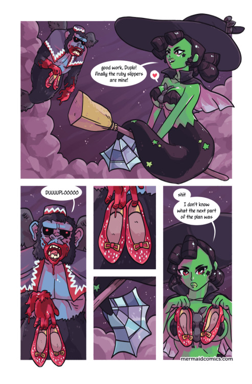 illustruction:  mermaid comics update! this is the halloween page. wicked! support me on patreon or buy my book! (if you want) 