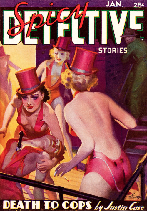 gameraboy2:Spicy Detective Stories, January 1937, cover by H. J. Ward