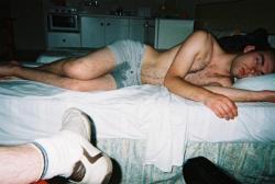 romecamper33:  pissed his briefs while sleeping