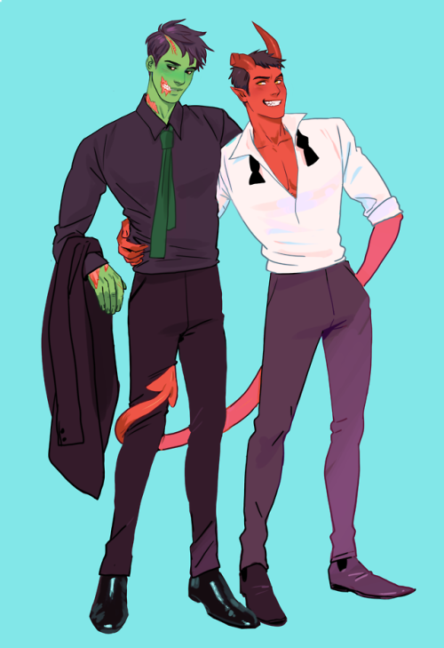 siobhanchiffon: My favorite couples from Monster Prom! Brian and Damien &amp; Vicky and Ver