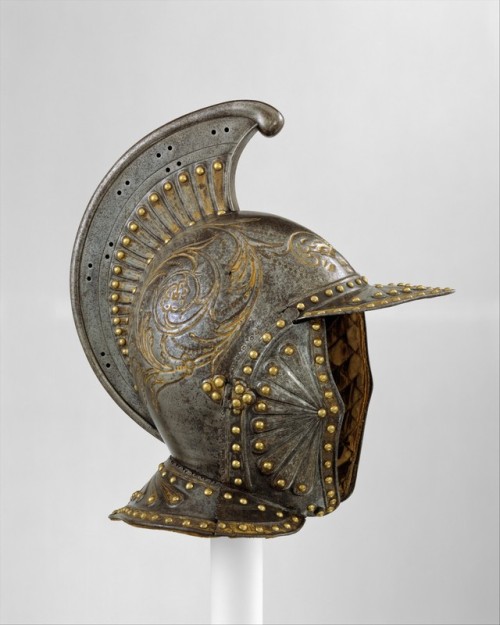 qsy-complains-a-lot:met-armsarmor:Parade Helmet à l'Antique, Arms and ArmorMedium: Steel, copper all