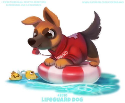 cryptid-creations: #2810. Life Guard Dog - Word PlayThe “Dragon Draw” tutorial book is now available