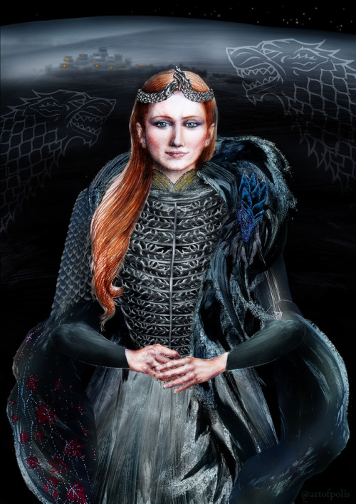 Queen in the North, by Paulina Sieczkowska, 2019.portrait of Sansa Stark from “the Game of Thrones” 