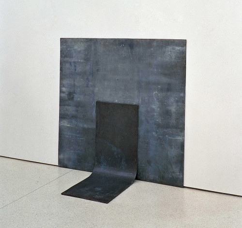 Serra, Richard. Right Angle Prop. 1969. Solomon R. Guggenheim Museum, New York.Lead Antimony