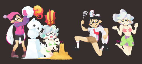 agentis-zephirum: 3drod: Every single Splatfest piece I made. Shame this tradition has come to an en