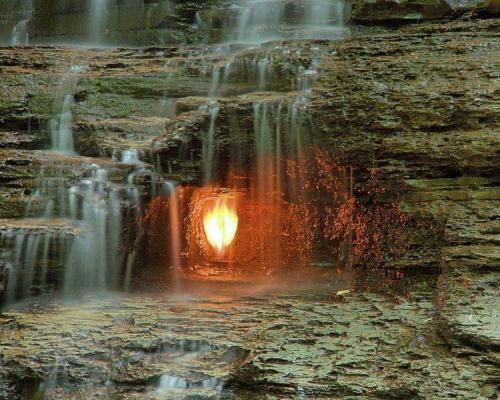 This small waterfall located in the Shale Creek Preserve along a section of the Chestnut Ridge Park,