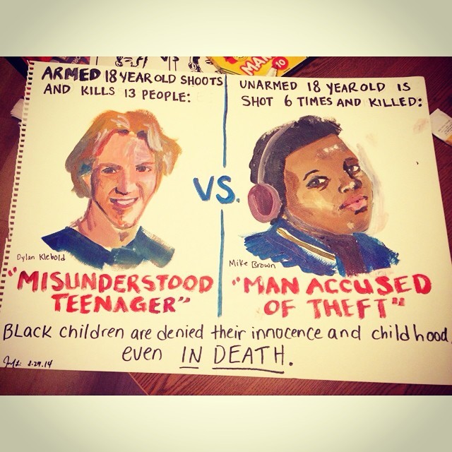 jennli123:  I redid it in color. Black children are denied their innocence and childhood,