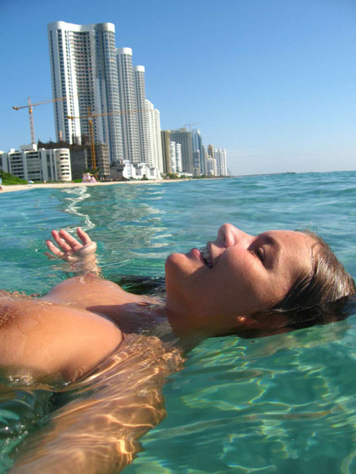 skinnydippingcuties: blindcreek-beach-florida: haulover-beach: Delightfully floating in the crystal 