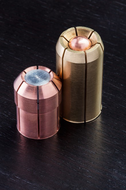 weaponslover:    For when you need to punch somebody dead from 30 feet.    12 Gauge   brass cased hollow point   Shotgun Shell by Oath Ammo. It can expand 2.5", literally the size of a fist.  