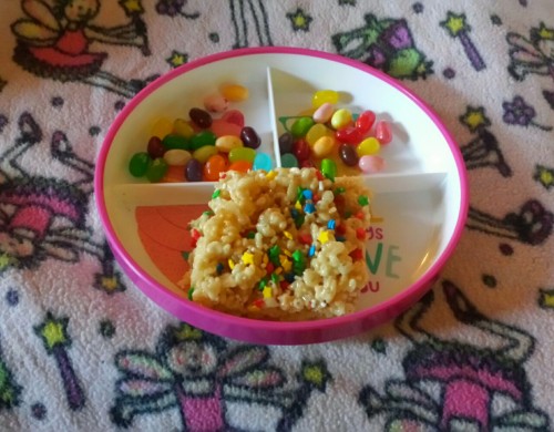 fuzzy-little-fox:  I’m eating rice and beans for snackies! It’s healthy, right?  (it’s a rice crispy treat and jelly beans…. but, shhhhhhh)  Please don’t delete my caption or reblog if you’re under 18/support minors in kink