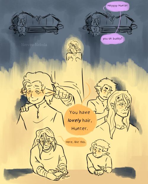 nerves-nebula:WOO! this comic is dedicated to all the ppl who remembered this AU despite me not post