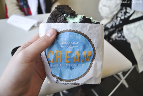 i looooove cream (its basically an ice cream sandwich store and you can pick your ice cream and cook