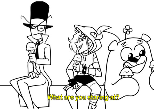 askdrflugthemadscientist:  you saw nothing… (literally crying and laughing as I draw this)original from: quirky guys and gals