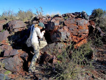 First manganese, then the world!The rocks you see here being sampled by Caltech grad student Jena Jo