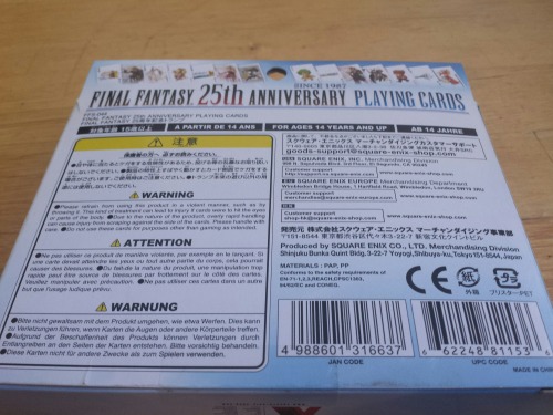 Final Fantasy 25th Anniversary Playing Cards