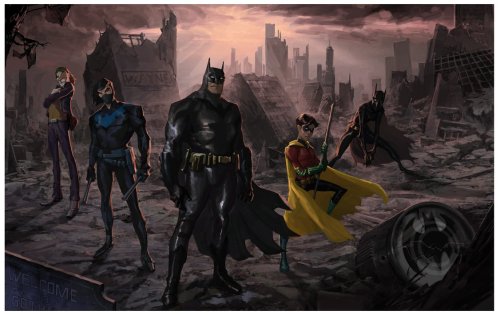 gabzilla-z: worldsfinestonline: Pitch art for abandoned “Batman: No Man’s Land” CG