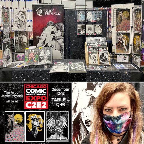 I’m here! I’m here! I’m all set up at @c2e2 TABLE Q-13 in the Artist Alley! Come find me and check o