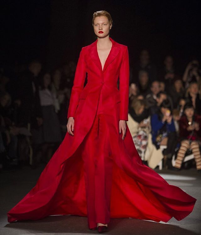 csiriano:  A little Sunday glamour! Happy Valentine’s Day. Red silk Gazar blazer