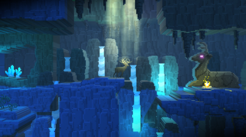 amarilloo:caseylalonde:ponderpretties:“The Deer God is a breathtaking 3d pixel art game that will ch