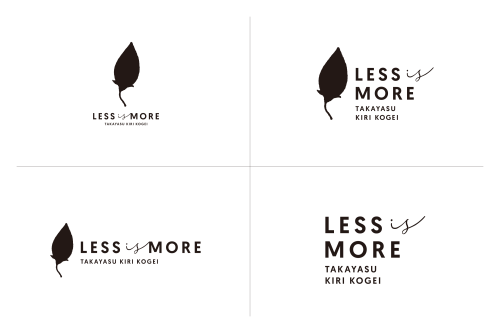 LESS is MORE branding design 茨城県石岡市にて三代続く桐工芸工房、高安桐工芸によるショールーム兼セレクトショップ「LESS is MORE」ブランディングデザイン。ロゴマー