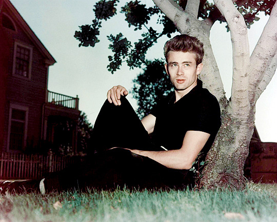 babeimgonnaleaveu:    James Dean on the set of East of Eden, 1955.   