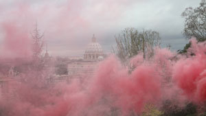  Pink smoke protest at the Vatican for women priests 